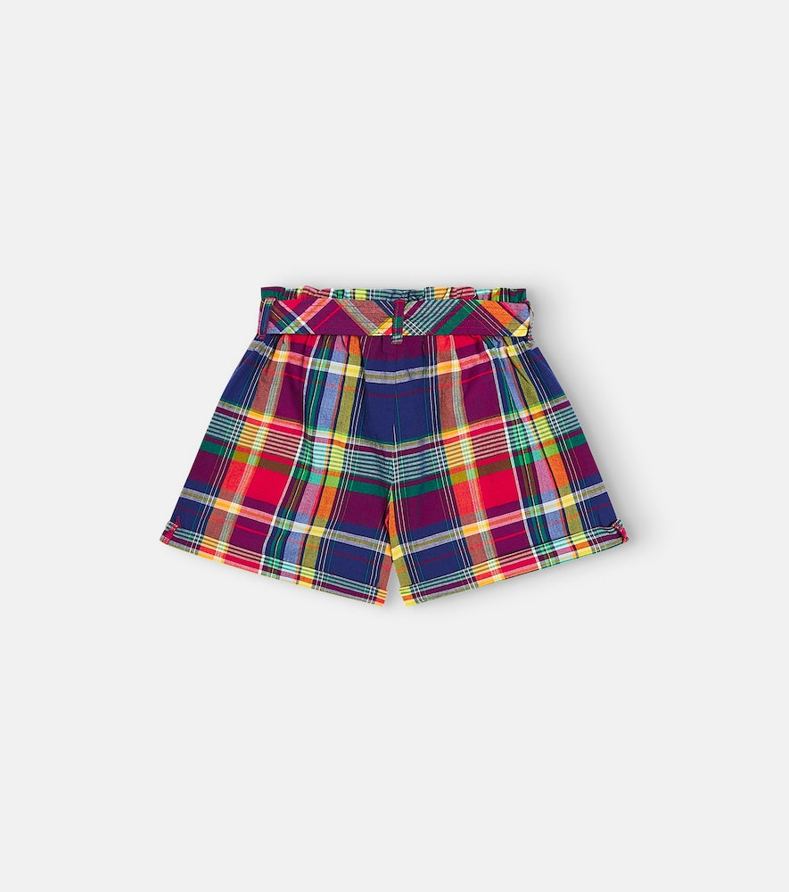 Checked cotton shorts