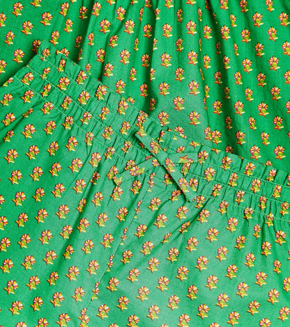 Floral cotton top and pants set