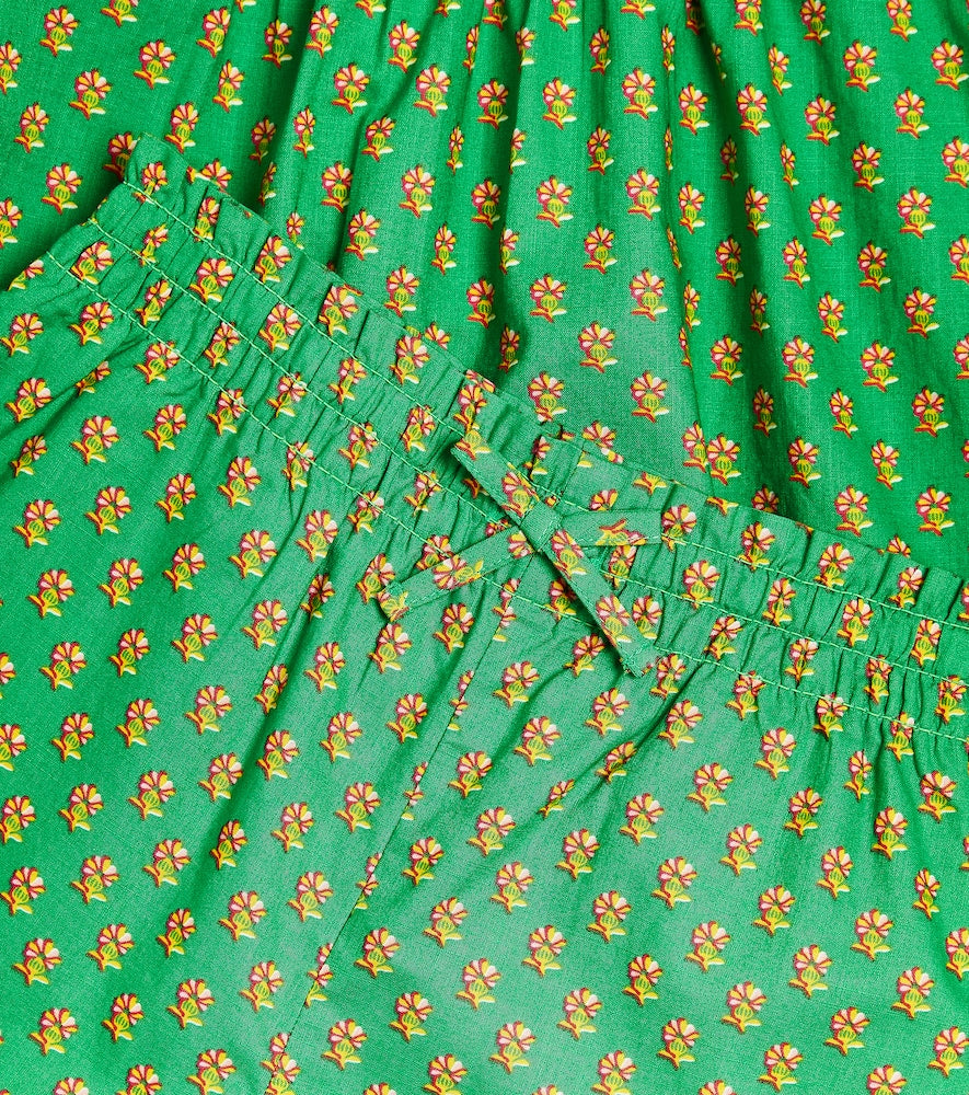 Floral cotton top and pants set