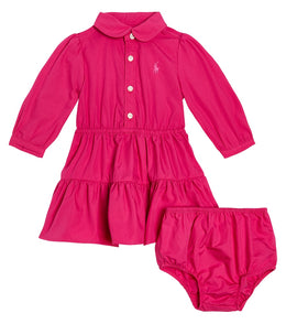 Baby cotton dress and bloomers set