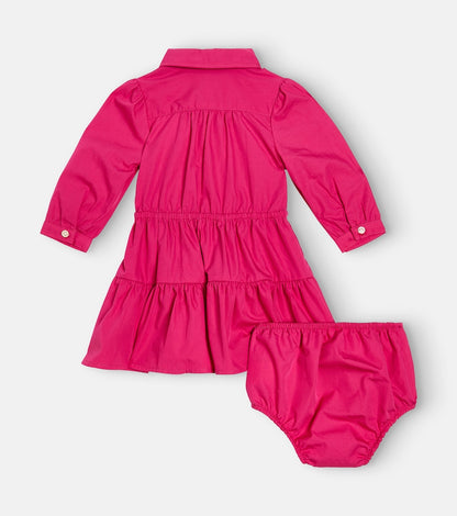 Baby cotton dress and bloomers set
