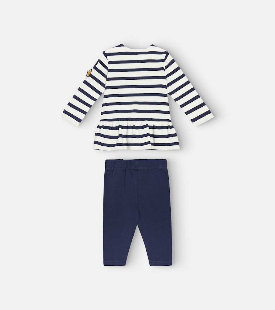 Baby striped cotton top and leggings set