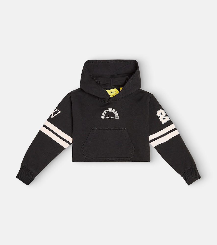 Team 23 cropped cotton jersey hoodie