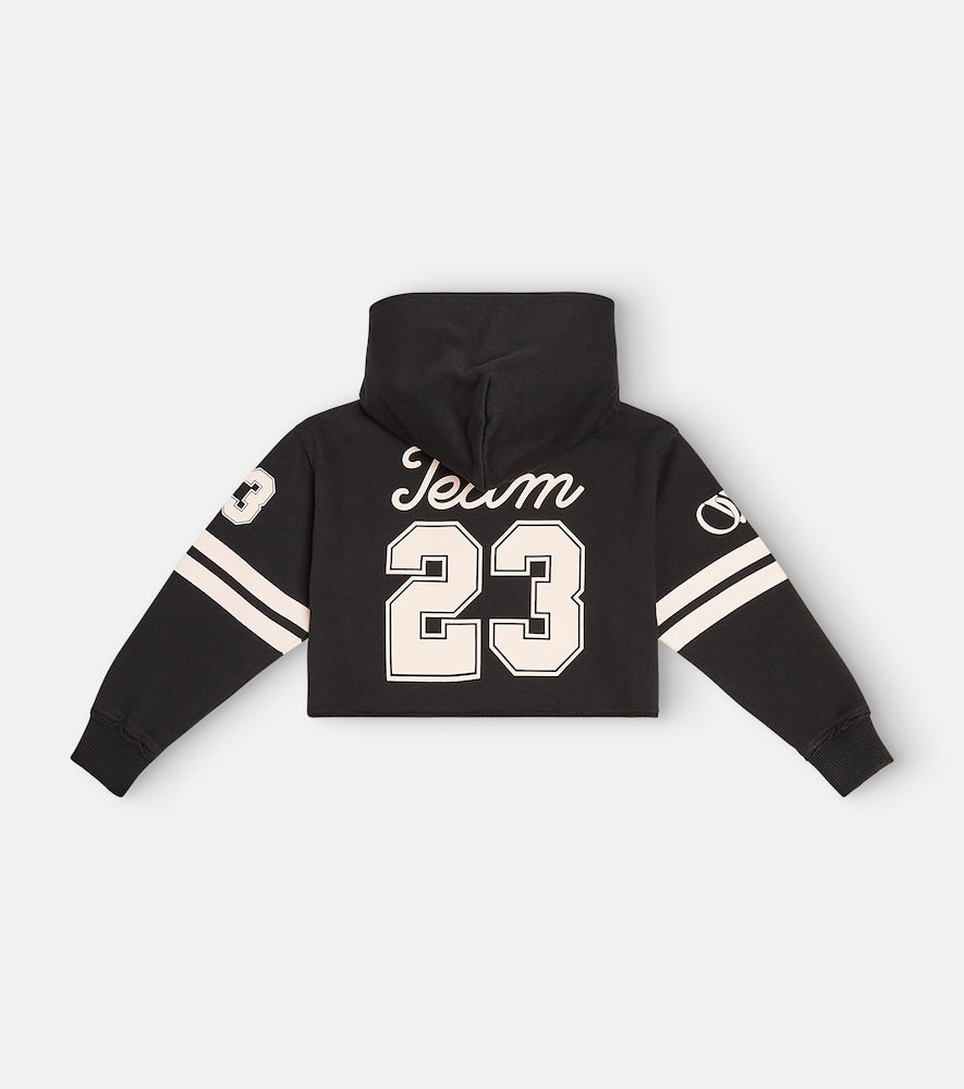 Team 23 cropped cotton jersey hoodie