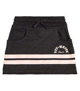 Logo striped cotton jersey skirt