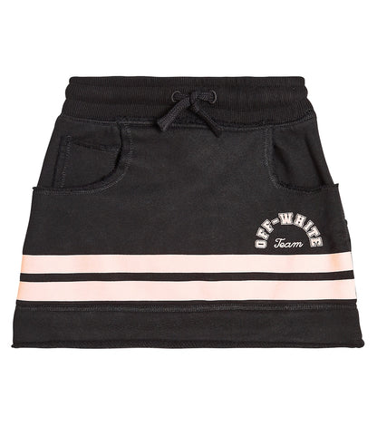 Logo striped cotton jersey skirt