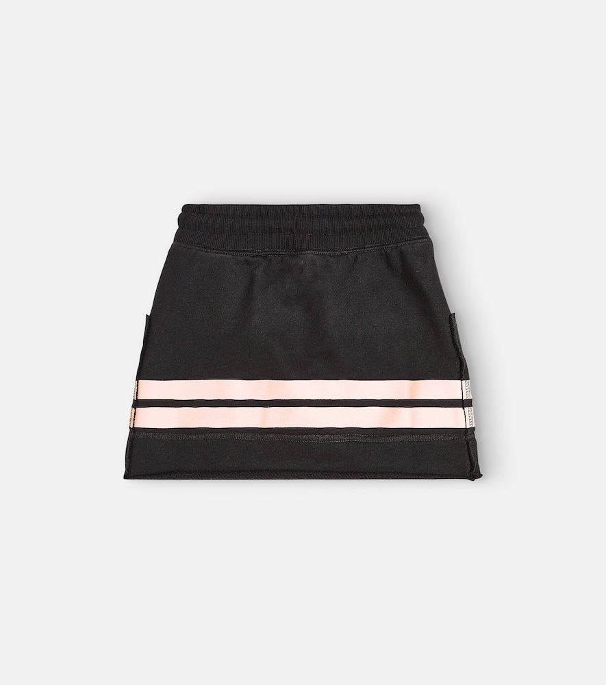 Logo striped cotton jersey skirt