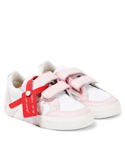 Vulcanized leather-trimmed sneakers