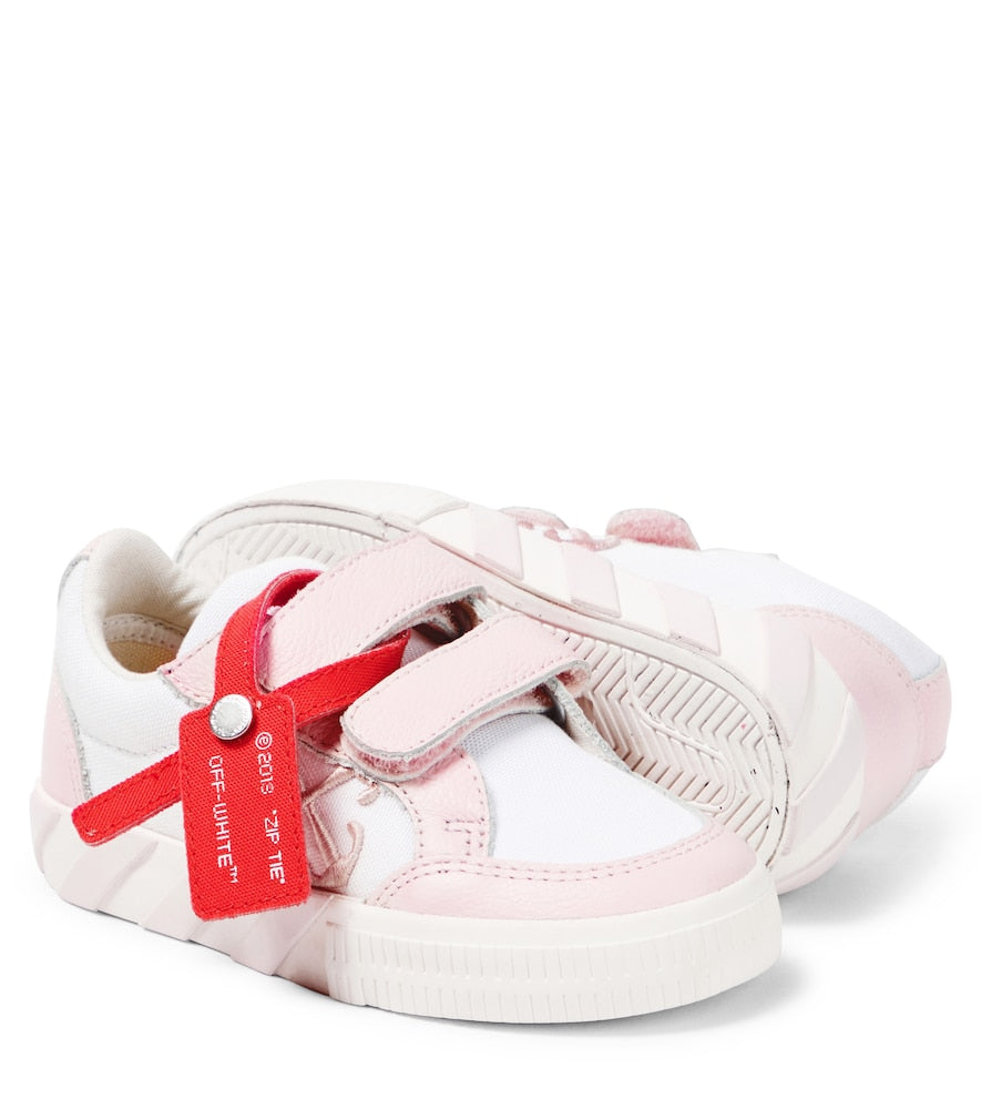 Vulcanized leather-trimmed sneakers