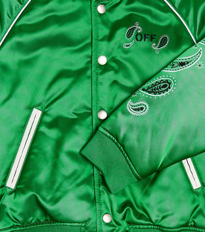 Bandana satin bomber jacket