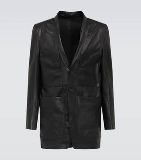 Lido single-breasted leather blazer