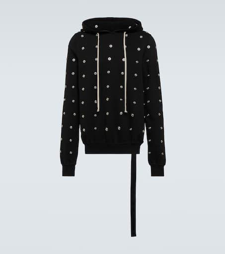 Granbury studded cotton jersey hoodie