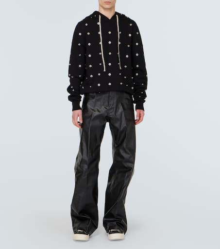 Granbury studded cotton jersey hoodie