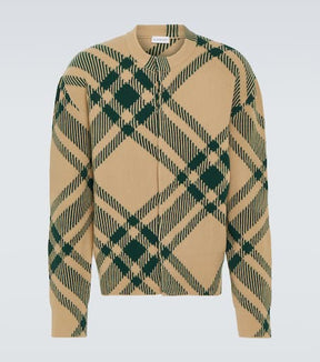 Burberry Check wool-blend cardigan