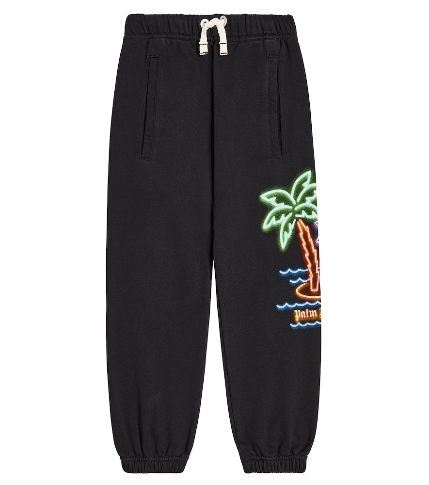 Printed cotton jersey sweatpants