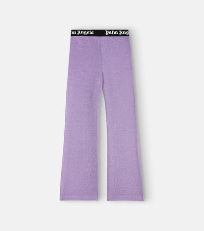 High-rise ribbed-knit flared pants