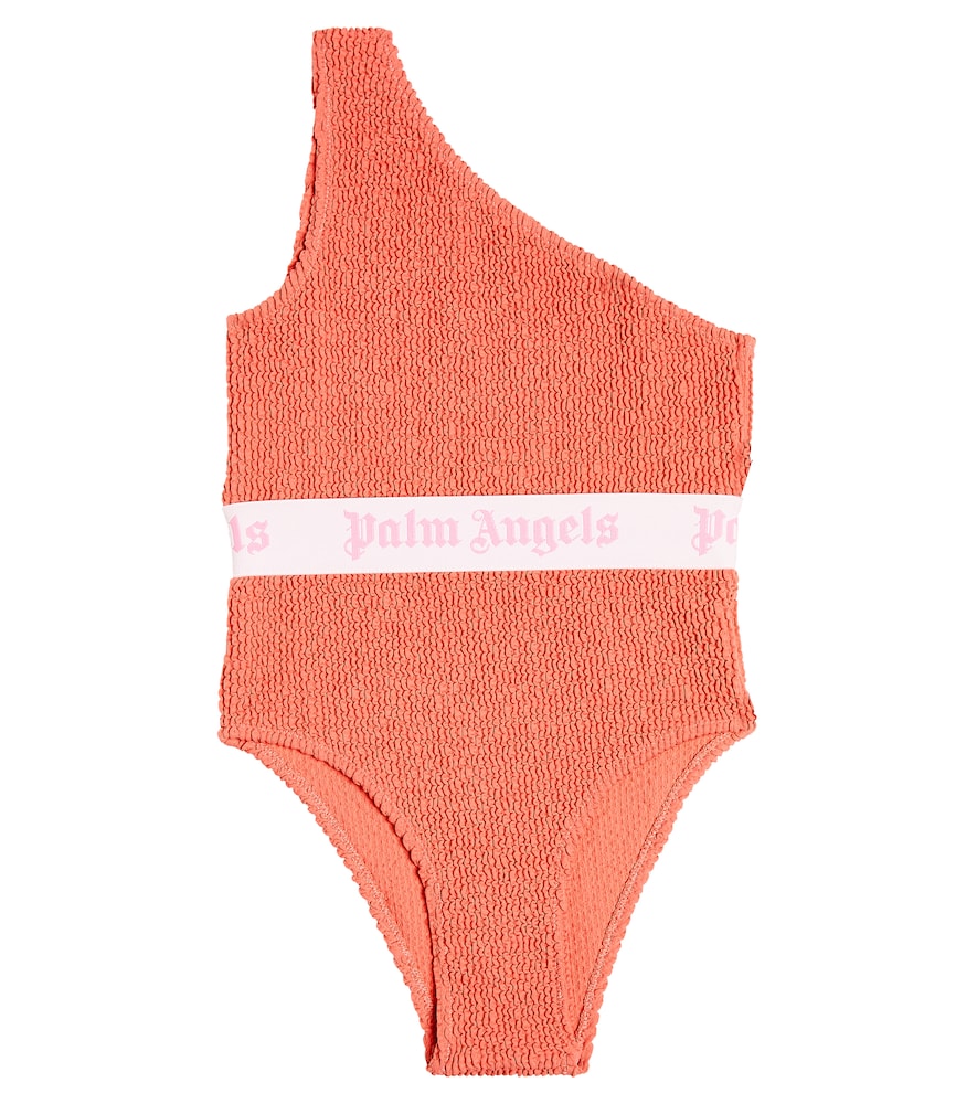 Logo one-shoulder swimsuit