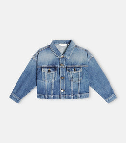 Logo cropped denim jacket