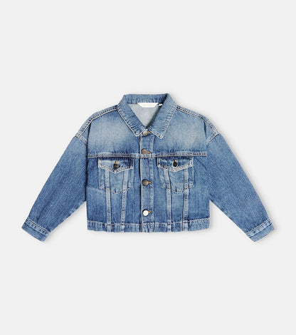 Logo cropped denim jacket
