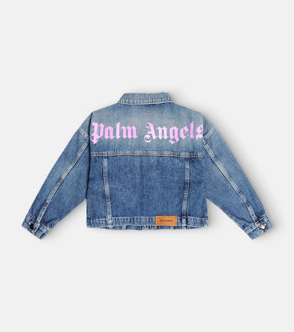 Logo cropped denim jacket
