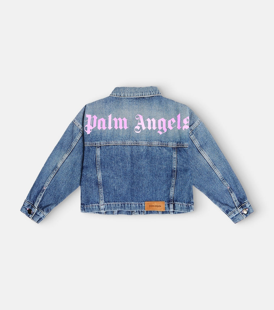 Logo cropped denim jacket