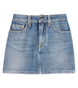 Logo denim skirt