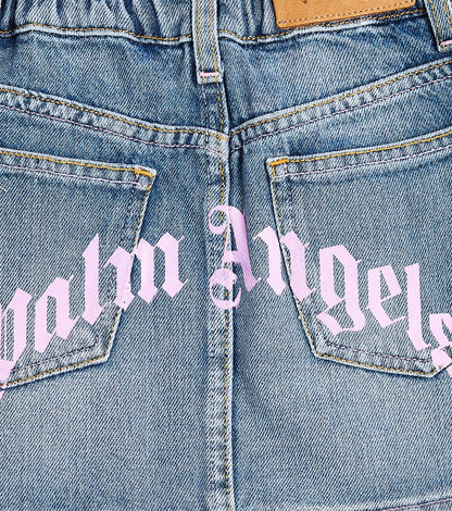 Logo denim skirt