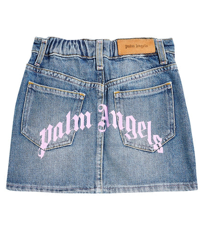 Logo denim skirt