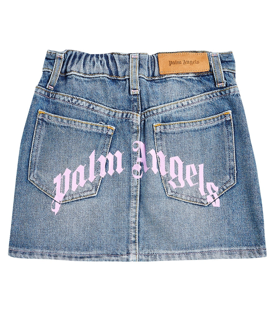 Logo denim skirt