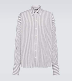 Striped cotton poplin shirt