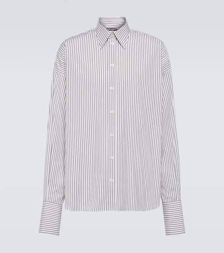 Striped cotton poplin shirt