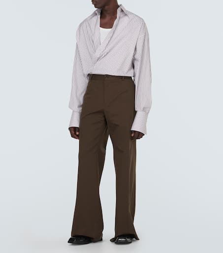 Striped cotton poplin shirt