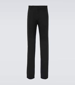 Wool-blend straight pants