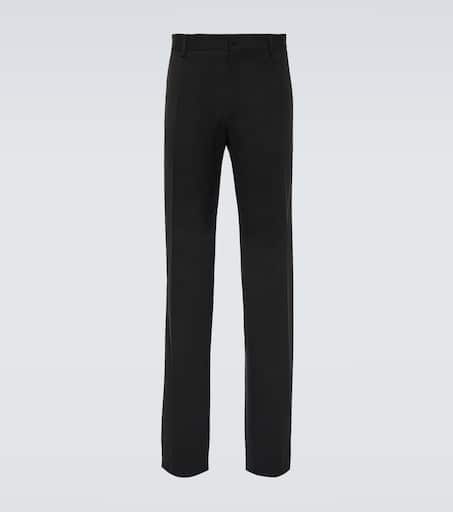 Wool-blend straight pants