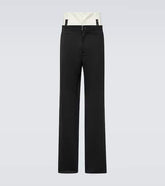 Wool-blend twill straight pants