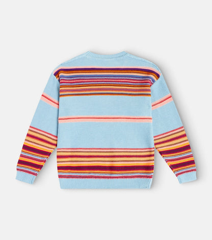 Face Logo striped cotton sweater