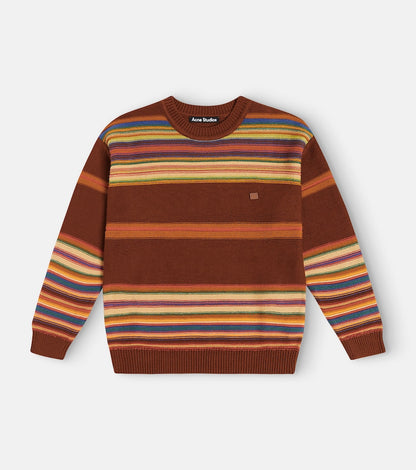Face Logo striped cotton sweater