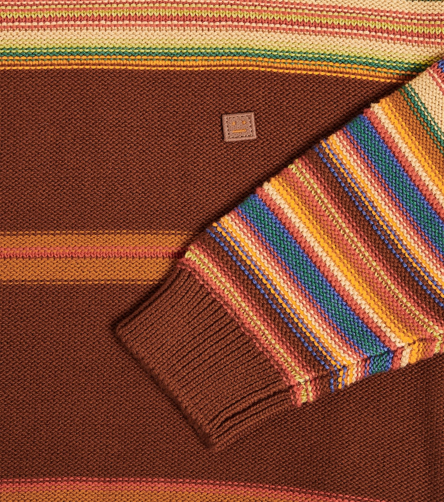 Face Logo striped cotton sweater