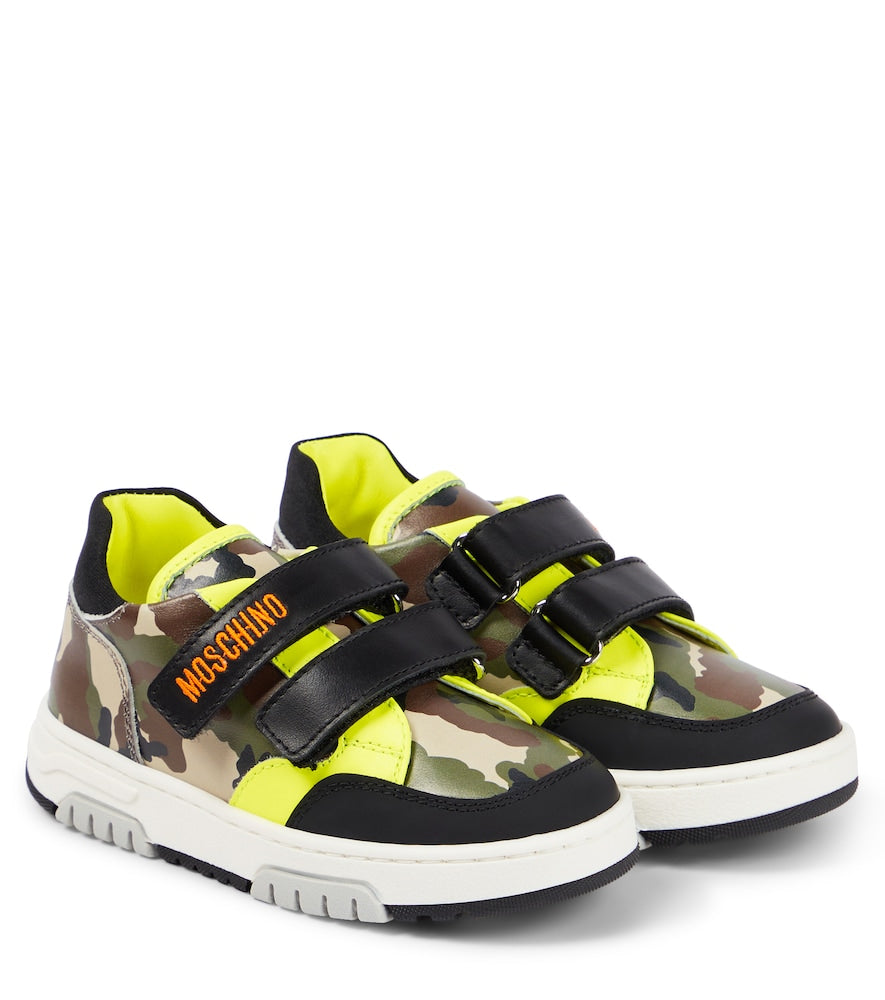 Camouflage leather sneakers