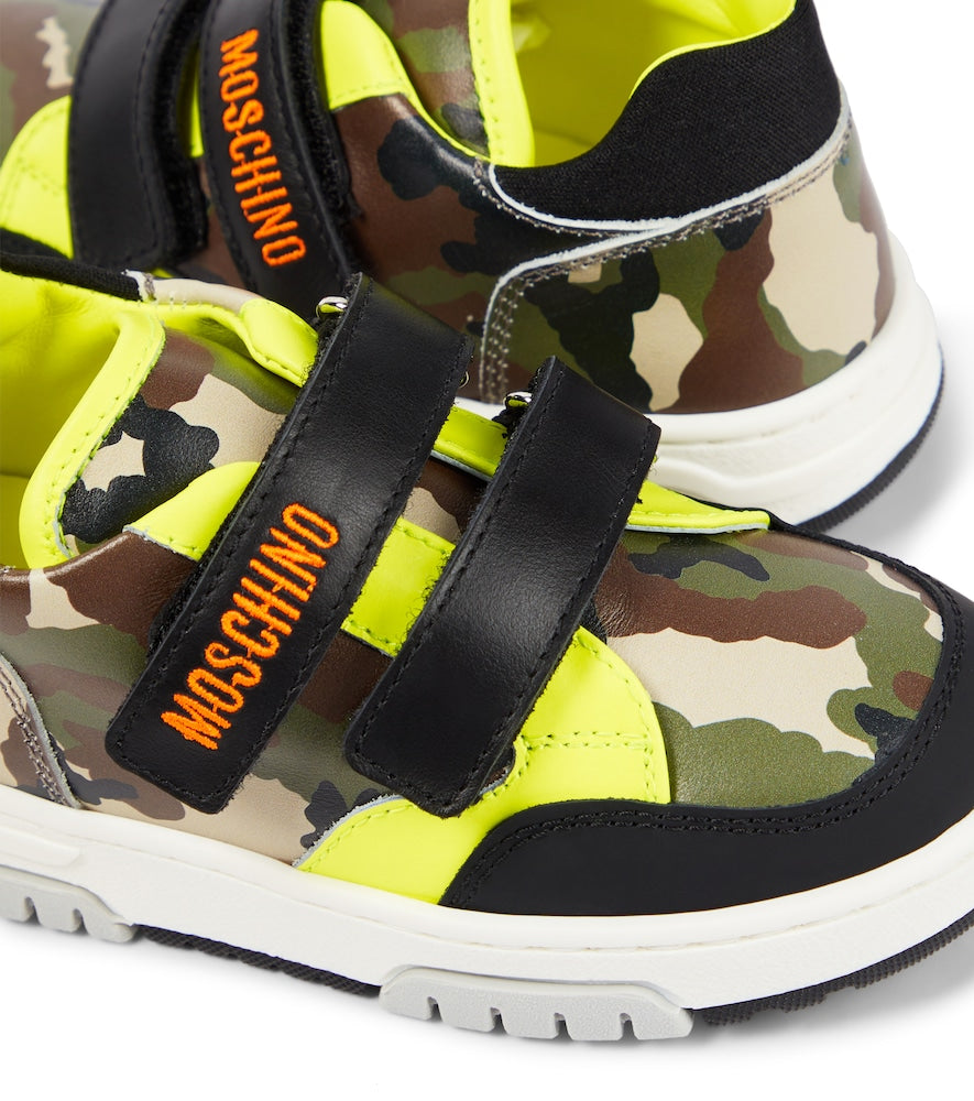 Camouflage leather sneakers