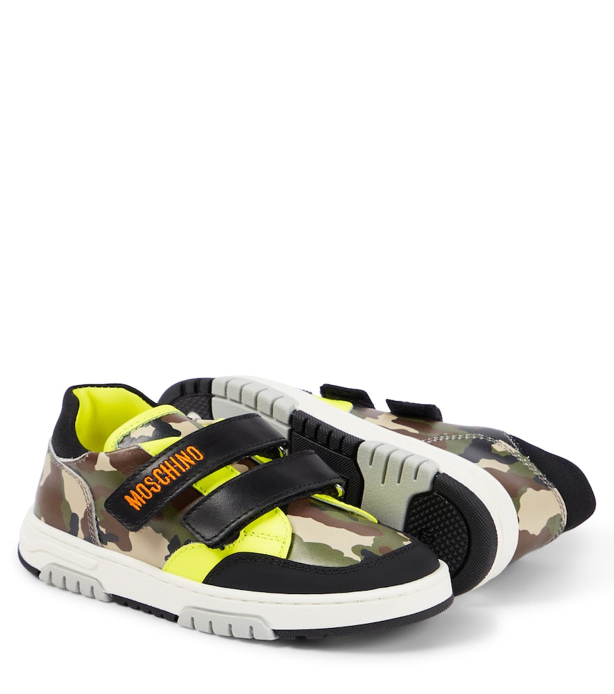 Camouflage leather sneakers