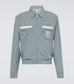 Reversible checked blouson