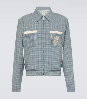 Reversible checked blouson