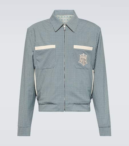 Reversible checked blouson