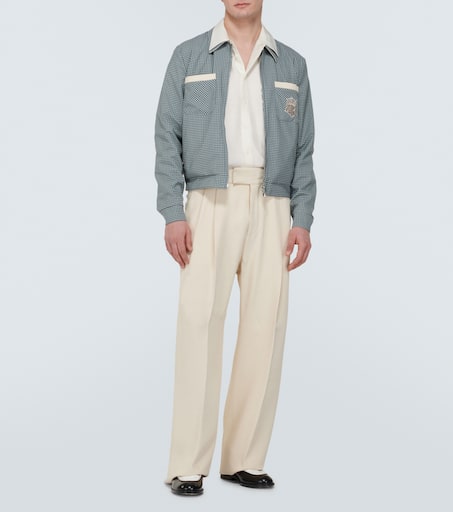 Reversible checked blouson