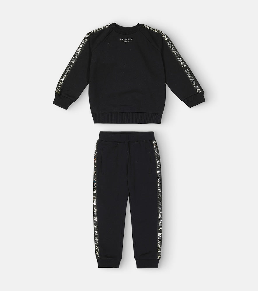Cotton fleece sweatshirt and sweatpants set