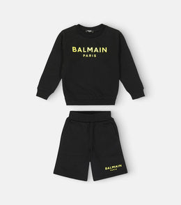 Cotton fleece sweatshirt and shorts set