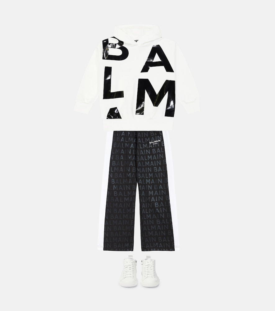 Logo cotton jersey hoodie