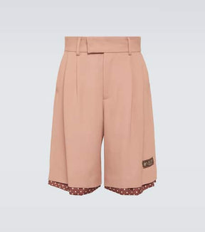 Layered polka-dot high-rise shorts
