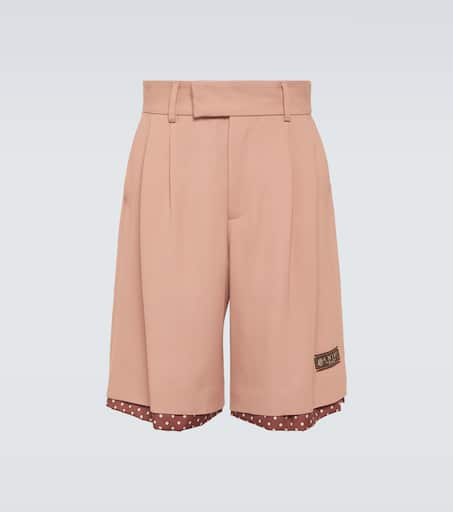 Layered polka-dot high-rise shorts